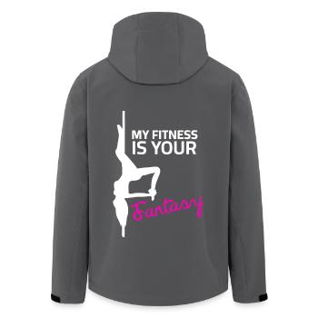 Pole dance Sprüche - My Fitness is your Fantasy - Recycelte Männer Softshell-Jacke von Stanley/Stella - Anthrazit - Hinten - AI Model Male 185 light (185cm)