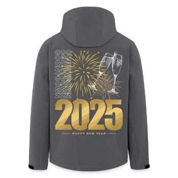Neujahr 2025 - Recycelte Männer Softshell-Jacke von Stanley/Stella - Anthrazit - Hinten - AI Model Male 185 light (185cm)