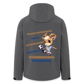 Fußballer Eigenschaften Sternzeichen Steinbock - Recycelte Männer Softshell-Jacke von Stanley/Stella - Anthrazit - Hinten - AI Model Male 185 light (185cm)