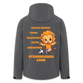 Fußball Sternzeichen Löwe Eigenschaften Kinder - Recycelte Männer Softshell-Jacke von Stanley/Stella - Anthrazit - Hinten - AI Model Male 185 light (185cm)