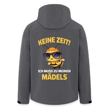 Biene Imker - Keine Zeit ich muss zu meinen Mädels - Recycelte Männer Softshell-Jacke von Stanley/Stella - Anthrazit - Hinten - AI Model Male 185 light (185cm)