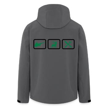 hunting - Men’s Recycled Softshell Jacket by Stanley/Stella - anthracite - Back - AI Model Male 185 light (185cm)