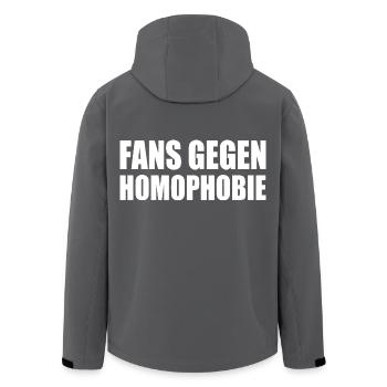 fans gegen homophobie - Recycelte Männer Softshell-Jacke von Stanley/Stella - Anthrazit - Hinten - AI Model Male 185 light (185cm)