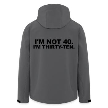I'm Not 40 – Thirty-Ten Birthday Saying - Men’s Recycled Softshell Jacket by Stanley/Stella - anthracite - Back - AI Model Male 185 light (185cm)