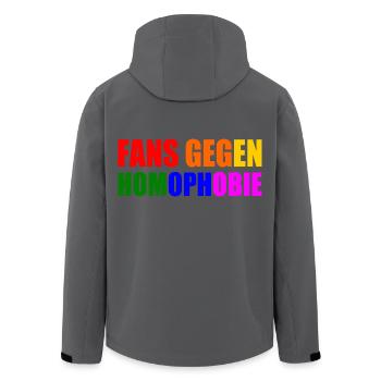 fans gegen homophobie - Recycelte Männer Softshell-Jacke von Stanley/Stella - Anthrazit - Hinten - AI Model Male 185 light (185cm)