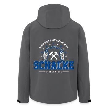 Schalke - Recycelte Männer Softshell-Jacke von Stanley/Stella - Anthrazit - Hinten - AI Model Male 185 light (185cm)