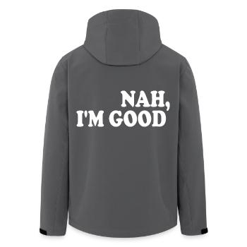 Nah i'm good - Recycelte Männer Softshell-Jacke von Stanley/Stella - Anthrazit - Hinten - AI Model Male 185 light (185cm)