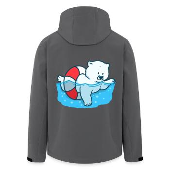 Eisbär Klimawandel Klima Global Arktis Nordpol - Recycelte Männer Softshell-Jacke von Stanley/Stella - Anthrazit - Hinten - AI Model Male 185 light (185cm)