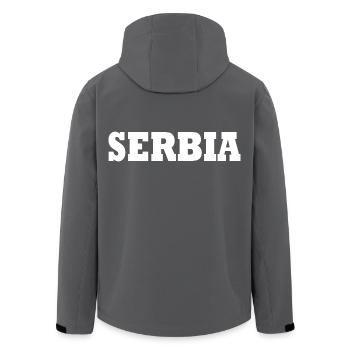 Serbien - Recycelte Männer Softshell-Jacke von Stanley/Stella - Anthrazit - Hinten - AI Model Male 185 light (185cm)