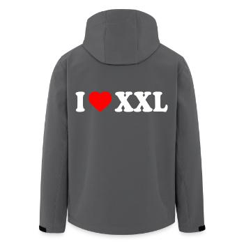I love xxl - Recycelte Männer Softshell-Jacke von Stanley/Stella - Anthrazit - Hinten - AI Model Male 185 light (185cm)