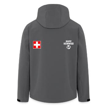 Schweiz - Recycelte Männer Softshell-Jacke von Stanley/Stella - Anthrazit - Hinten - AI Model Male 185 light (185cm)