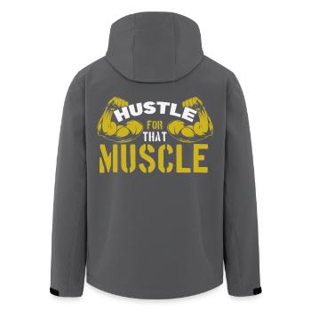 Hustle for that Muscle - Recycelte Männer Softshell-Jacke von Stanley/Stella - Anthrazit - Hinten - AI Model Male 185 light (185cm)