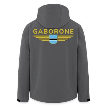 Gaborone T-Shirt für Botswana-Fans - Recycelte Männer Softshell-Jacke von Stanley/Stella - Anthrazit - Hinten - AI Model Male 185 light (185cm)