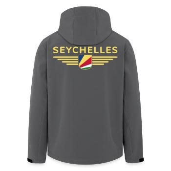 Seychellen Fans: T-Shirts für Inselträume - Recycelte Männer Softshell-Jacke von Stanley/Stella - Anthrazit - Hinten - AI Model Male 185 light (185cm)
