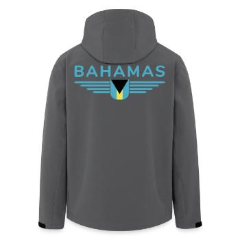 Bahamas Fans: Tropisches Design - Recycelte Männer Softshell-Jacke von Stanley/Stella - Anthrazit - Hinten - AI Model Male 185 light (185cm)