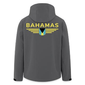 Bahamas Fans: Tropisches Design - Recycelte Männer Softshell-Jacke von Stanley/Stella - Anthrazit - Hinten - AI Model Male 185 light (185cm)