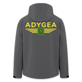 Adygeja Design – Stilvoll für Fans der Region - Recycelte Männer Softshell-Jacke von Stanley/Stella - Anthrazit - Hinten - AI Model Male 185 light (185cm)