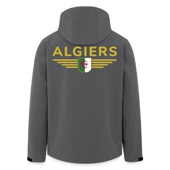 Algier Design – Hauptstadt Algeriens - Recycelte Männer Softshell-Jacke von Stanley/Stella - Anthrazit - Hinten - AI Model Male 185 light (185cm)