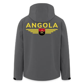 Angola Design – Stolz aus Afrika - Recycelte Männer Softshell-Jacke von Stanley/Stella - Anthrazit - Hinten - AI Model Male 185 light (185cm)