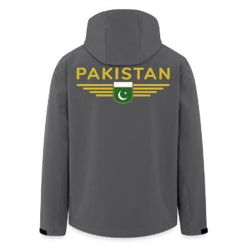 Pakistan Design – Stolz auf die Heimat - Recycelte Männer Softshell-Jacke von Stanley/Stella - Anthrazit - Hinten - AI Model Male 185 light (185cm)