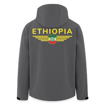 Äthiopien Design – Stolz und Kultur - Recycelte Männer Softshell-Jacke von Stanley/Stella - Anthrazit - Hinten - AI Model Male 185 light (185cm)