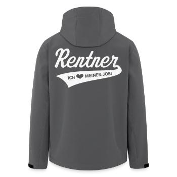 Rentner – Ich Liebe Meinen Job! (Ruhestand White) - Recycelte Männer Softshell-Jacke von Stanley/Stella - Anthrazit - Hinten - AI Model Male 185 light (185cm)