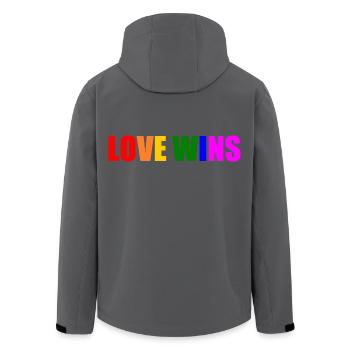 Love wins - Recycelte Männer Softshell-Jacke von Stanley/Stella - Anthrazit - Hinten - AI Model Male 185 light (185cm)