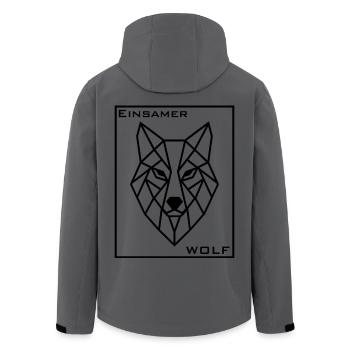 Geometrischer Wolfenkopf - Recycelte Männer Softshell-Jacke von Stanley/Stella - Anthrazit - Hinten - AI Model Male 185 light (185cm)