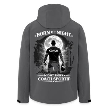 Born of Night: Night Shift Coach Men - Men’s Recycled Softshell Jacket by Stanley/Stella - anthracite - Back - AI Model Male 185 light (185cm)