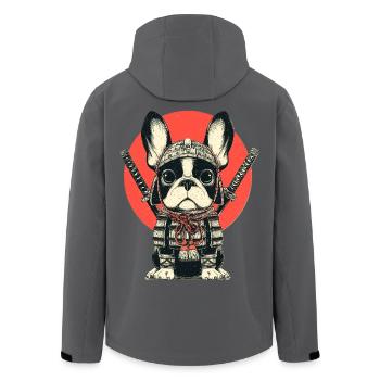 Samurai Bulldog in Armor - Men’s Recycled Softshell Jacket by Stanley/Stella - anthracite - Back - AI Model Male 185 light (185cm)