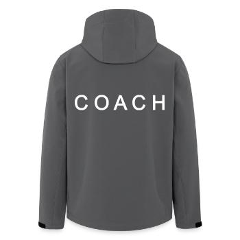 Coach - Men’s Recycled Softshell Jacket by Stanley/Stella - anthracite - Back - AI Model Male 185 light (185cm)