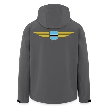 Botswana T-Shirt für Fans - Recycelte Männer Softshell-Jacke von Stanley/Stella - Anthrazit - Hinten - AI Model Male 185 light (185cm)