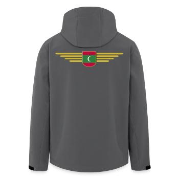 Malediven Fans: Exklusive Shirts - Recycelte Männer Softshell-Jacke von Stanley/Stella - Anthrazit - Hinten - AI Model Male 185 light (185cm)