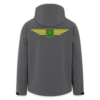 Adygeja Design – Stilvoll für Fans der Region - Recycelte Männer Softshell-Jacke von Stanley/Stella - Anthrazit - Hinten - AI Model Male 185 light (185cm)