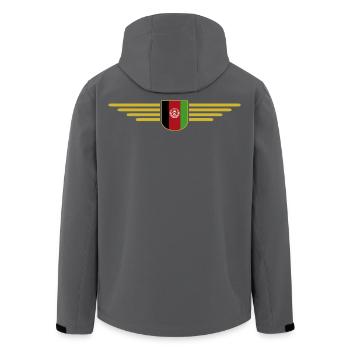 Afghanistan Design – Stolz und Kultur - Recycelte Männer Softshell-Jacke von Stanley/Stella - Anthrazit - Hinten - AI Model Male 185 light (185cm)