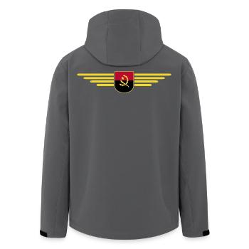 Angola Design – Stolz aus Afrika - Recycelte Männer Softshell-Jacke von Stanley/Stella - Anthrazit - Hinten - AI Model Male 185 light (185cm)