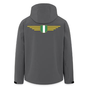 Nigeria Design – Zeige deine Landesliebe - Recycelte Männer Softshell-Jacke von Stanley/Stella - Anthrazit - Hinten - AI Model Male 185 light (185cm)