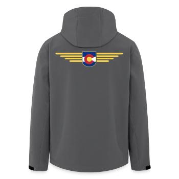 Colorado Fan T-Shirt – Berge & Abenteuer - Recycelte Männer Softshell-Jacke von Stanley/Stella - Anthrazit - Hinten - AI Model Male 185 light (185cm)