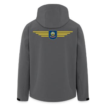 Idaho Fan T-Shirt – Natur & Abenteuer - Recycelte Männer Softshell-Jacke von Stanley/Stella - Anthrazit - Hinten - AI Model Male 185 light (185cm)