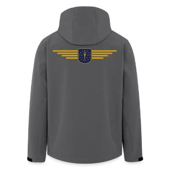 Indiana Fan T-Shirt – Stolz zeigen! - Recycelte Männer Softshell-Jacke von Stanley/Stella - Anthrazit - Hinten - AI Model Male 185 light (185cm)