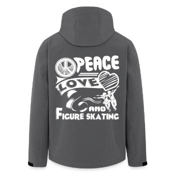 Eiskunstlauf Peace Love Eiskunstlauf - Recycelte Männer Softshell-Jacke von Stanley/Stella - Anthrazit - Hinten - AI Model Male 185 light (185cm)