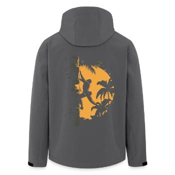 Felsklettern am Limit: Outdoor-Abenteuer Alpen - Recycelte Männer Softshell-Jacke von Stanley/Stella - Anthrazit - Hinten - AI Model Male 185 light (185cm)