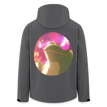 Cartoon‑Frosch kifft: Weed und Quak‑Party - Recycelte Männer Softshell-Jacke von Stanley/Stella - Anthrazit - Hinten - AI Model Male 185 light (185cm)