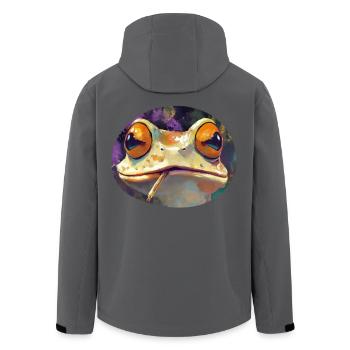 Stoned Froschkönig kifft: Lustige Cannabis Kröte - Recycelte Männer Softshell-Jacke von Stanley/Stella - Anthrazit - Hinten - AI Model Male 185 light (185cm)