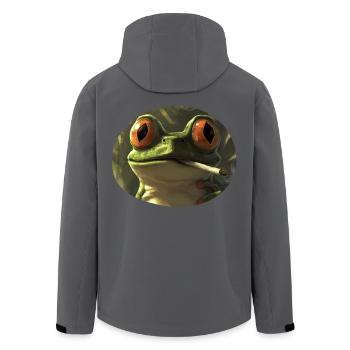 Kiffender Reptil‑Frosch: Cannabis‑Quak pur - Recycelte Männer Softshell-Jacke von Stanley/Stella - Anthrazit - Hinten - AI Model Male 185 light (185cm)