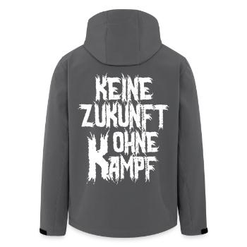Keine Zukunft ohne Kampf - Motivation & Protest - Recycelte Männer Softshell-Jacke von Stanley/Stella - Anthrazit - Hinten - AI Model Male 185 light (185cm)