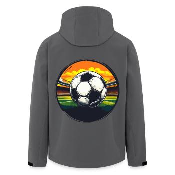 Fußball-Stadion-Design - Sonnenuntergang Sportler - Recycelte Männer Softshell-Jacke von Stanley/Stella - Anthrazit - Hinten - AI Model Male 185 light (185cm)