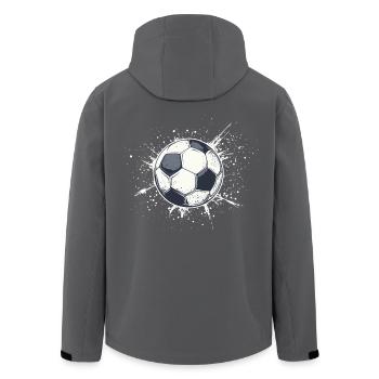 Urbaner Fußball-Style - Klassischer Ball - Recycelte Männer Softshell-Jacke von Stanley/Stella - Anthrazit - Hinten - AI Model Male 185 light (185cm)