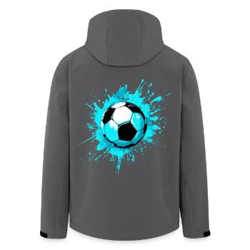Stylischer Fußball-Spritzer - Streetwear-Look - Recycelte Männer Softshell-Jacke von Stanley/Stella - Anthrazit - Hinten - AI Model Male 185 light (185cm)