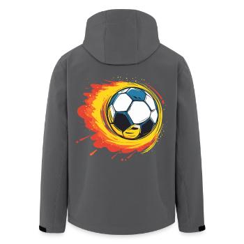 Brennender Fußball - Flammen für Sportler Verreine - Recycelte Männer Softshell-Jacke von Stanley/Stella - Anthrazit - Hinten - AI Model Male 185 light (185cm)